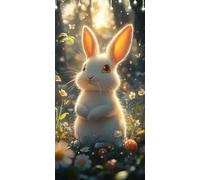 Rabbit Paint by Numbers Mushroom Large Paint by Numbers for Adults 45X90cm, DIY Color Oil Painting Acrylic Paints, Painting Sets for Adults Beginners, Art Crafts for Wall Decor, Gifts for Women W6-738