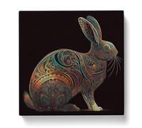 Rabbit Paisley Art Canvas Wall Art Print 20x20 Inch