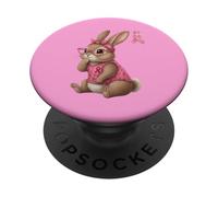 Rabbit Pink Ribbon Breast Cancer Awareness PopSockets Adhesive PopGrip