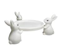 Rabbit Plate, Easter Bunny Earrings, Necklaces, Jewellery Tray, Cake Holder for Decorative Bowls, for Home, Entrance, Fireplace, Bedside Table, Desk, Party, Wedding, Holidays, Bracelets, Necklaces