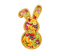 Rabbit Plates - Cute Wooden Divided Natural Container | Fruit Tray for Outdoor, Travel, Birthdays, Events, Lespistachios, Watermelon, Cherries, Blueberry