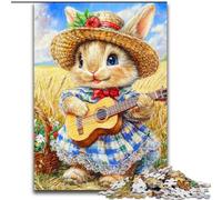 Rabbit Playing Guitar 1000 Piece Jigsaw Puzzles for Teenagers, Family Entertainment Toys Is Ideal As A Gift for The Whole Family (size 26x38cm)