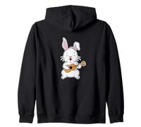 Rabbit playing Guitar Zip Hoodie