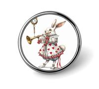 Rabbit Playing The Flute Brooch Pins Lapel Pins for Men Women Badge Button Cover Decorative Jewelry Charms for Hats Bags Backpacks Suits Shirts Scarves Clothing Accessories Banquet Wedding Gift