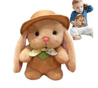 Rabbit Plush | Adorable Decorations | Stuffed Animal Bunny with Hat and Bow,for Easter Basket Nursery Birthday Girl Boy Adult Family Youth Christmas Travel Companion Bedtime
