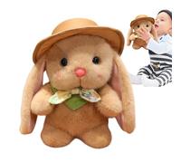 Rabbit Plush - Adorable Decorations | Stuffed Animal Bunny with Hat and Bow | for Easter Basket Nursery Birthday Girl Boy Adult Family Youth Christmas Travel Companion Bedtime