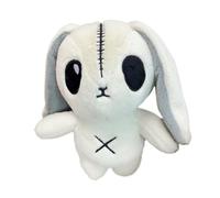 Rabbit Plush, Alternative Gothic Decor for Holiday Gifting, Cute Spooky Bunny Figure with Dark Style, Collectible Toy for Kids, Girls, Boys, Adults, Home, Sofa and Table, 9.84x5.91 Inches