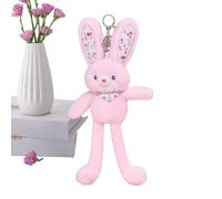Rabbit Plush Bag Pendant - Soft Padded Keyring Ornament 12 x 5 x 31 cm, Decorative Accessory, Lightweight PP Cotton Toy | Elegant Decoration For The B