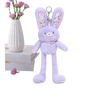 Rabbit Plush Bag Pendant - Soft Padded Keyring Ornament 12 x 5 x 31 cm, Decorative Accessory, Lightweight PP Cotton Toy | Elegant Decoration For The B