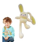 Rabbit Plush - Easter Bunny Pull Up Keychain, Funny Rabbit Plush Keychain | Switchable Ears & Legs, Sustainable Companion Cuddly Animal Pendant Lanyard, Ring & Key Holder, 11inch