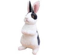 Rabbit Plush, Soft Cuddly Stuffed Animal Doll Kawaii Sitting Bunny Plushie Toy for Kids Adults Boys(Black,24cm/9.4in)