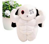 Rabbit Plush Toy, Scary Muscle Bunny, 11.81x5.91in Standing Soft Doll, Authentic Huggable Pillow Design, Ultra Plush Fabric for Boys Girls, Bedside Sofa, Desk Shelf Car