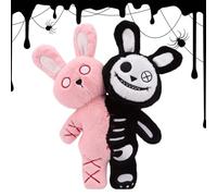 Rabbit Plush - Two Headed Bunny Stuffed Figure, Creepy Horror Doll Collectible | Spooky Gift Decor for Boys, Girls, Bedroom, Car, Easter, Christmas, Halloween, Birthday, Party, Cosplay, Display