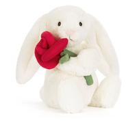 Rabbit plush with rose Cream one size