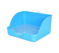 Rabbit Potty Bunny Training Litter Box with Leak Proof Plastic | Rabbit Litter Tray, Rectangular Blue Design, Filtering Base and Odour Control, for Rabbits and Chinchillas