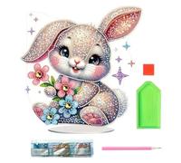 Rabbit Precious Stones Painting Kit - Painting On Precious Rabbits Stones, Artistic Painting On Irregular Precious Stones | Desk Ornaments For The Living Room Home, Art With Str