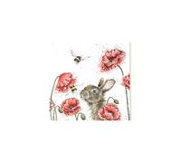 Rabbit Print on White Square Canvas 20 Centimetre Let It Be