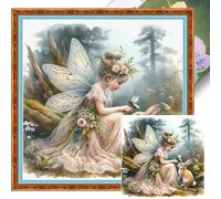 Rabbit Printed Cross Stitch Kit 40x40cm DIY 14CT Embroidery Craft Set Home Decor (A)