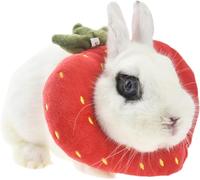 Rabbit Protection Cone for After Surgery, Elizabeth Neck Recovery Collar for Small Animals,Bunny Toast Avocado Costume (Small B) (red)