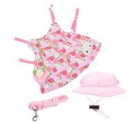 Rabbit Pulling Strap with Leash Pink Cotton M for Small Pet