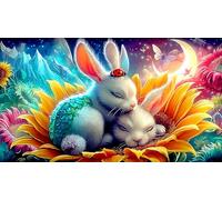 rabbit Puzzle for Adults 1000Pc Educational Game Decompression Challenging Puzzles for Adults and Kids Age 12 Years Up 38x52cm/1000pcs