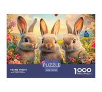 Rabbit Puzzles 1000 Piece Puzzle Classic Educational Games Beautiful Decoration PuzzleChallengingAnimal Bunny PuzzlesColourfulFun Activity for Home100% Recvcled Cardboard70x50cm/1000pcs