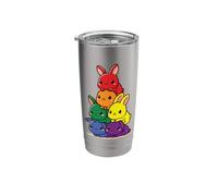 Rabbit Rainbow Flag Pride Month Cute Rabbit Subtle LGBTQ Stainless Steel Insulated Tumbler