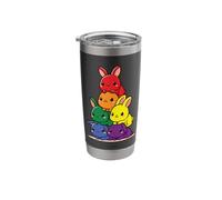 Rabbit Rainbow Flag Pride Month Cute Rabbit Subtle LGBTQ Stainless Steel Insulated Tumbler
