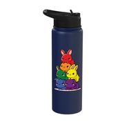 Rabbit Rainbow Flag Pride Month Cute Rabbit Subtle LGBTQ Stainless Steel Insulated Water Bottle