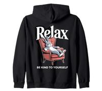 Rabbit Relax Be Kind To Yourself Zip Hoodie