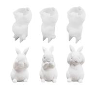 Rabbit Resin Molds,2/3 PCS Hear See Speak No Silicone 3D Bunny Moulds for Epoxy Resin Crafts Soap Clay Candle Making