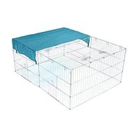Rabbit Run 1.44m Long Galvanised by Cozy Pet Playpen Rectangular with Protective Cover Guinea Pig Pen, Dog Puppy Cage Ferret Play Pen RR03