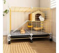 Rabbit Run, Cage for Guinea Pig, Metal Small Animal Cages for Guinea Pig, Rabbits, Easy to Clean, Safety Lockable Casters