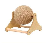 Rabbit Scratching Ball Toy, 2026 NEW Sisal Cat Bunny Scratcher with Rotating Orb and Sturdy Wood Frame, Interactive Small Animal Toy for Nail Care, Furniture Protector for Kittens Ferrets Chinchillas