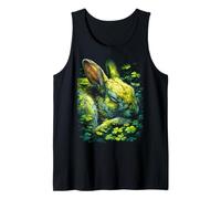 Rabbit Shamrocks Forest St Patricks Day Forestcore Aesthetic Tank Top
