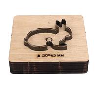 Rabbit Shape Cutting Die with Wood Base, Leather Metal Punching Stamp Mold, Alloy Steel Hollow Cutter for DIY Handicrafts on Leather Cardboard Rubber Plastic