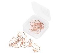 Rabbit Shape Rose Gold Paper Clip Organizer for Document Classification Home Office