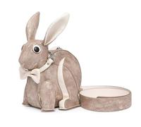 Rabbit Shaped Crossbody Shoulder Bag Women PU Leather PU Cute Bunny Purse Lovely Unique Novelty Luxury Niche Handbag, Brown
