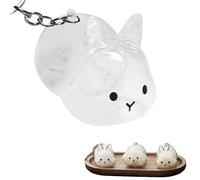 Rabbit Shaped Pet Fur Keepsake Keychain - Hair Collector Pendant for Cat & Dog Memorial, Pet Hair Storage Gift for Pet Lovers (Style-b)