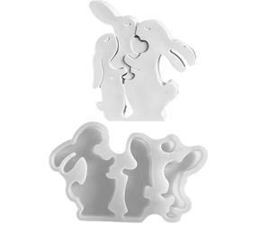 Rabbit Shapes,Family Plaster Narrow Rabbit | Silicone Mould,For Decorating The House During Spring Break, For Making Crafts And Art With Gypsum, Cement And Concrete