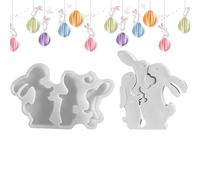 Rabbit Silicone Mold | Family Rabbit Epoxy Mold,Rabbit Silicone Mold - For Decorating The House During Spring Break, For Making Crafts And Art With Plaster, Cement And Concrete