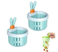 Rabbit Sink Strainer 2 Pack Press Dump Filter Plastic Kitchen Drain Basket 8.5cm Green Purple Food Catcher Sink Strainer for Easy Clean Up 2 Pcs Sink Filter Basket 8.5cm Diameter Wide Press-to-Dump(2)