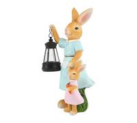 Rabbit Solar Lamp - Rabbit Garden Lantern Outdoor Figurine Resin Figurine Decorative Lighting LED Waterproof | Automatic Landscape Lighting Powered by the Sun Ornamen