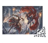 Rabbit Spirit Ruin Duel 500 Piece Wooden Jigsaw Puzzle,Impossible Challenge,Stress Relief,Home Wall Decor,Great Gifts,Wood,Adults & Kids 14+,Educational Toy (52x38cm)