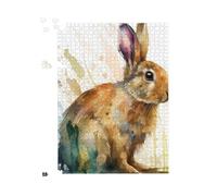 Rabbit Splash Watercolour Jigsaw Puzzle Warren Reed - Designer Brown 500 Piece