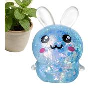 Rabbit Squeeze Toy 7 x 4.5 cm - Anti-Stress Cute Glitter Pressure for Adults Office Class Waiting Room Study Gift Reduction Anger Relaxation Decoration
