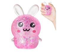 Rabbit Squeezing Toy | Cartoon Cute Soft Glitter Fun Bunny Party Favors | Fidget Squeeze Animal,for Kids Adults Friends Teens Offices Work Classroom Study Waiting Rooms Calm-Down Anger Management