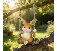Rabbit Statue Garden Ornaments, Hanging Swinging Rabbit Statue with Hook, Rabbits Ornaments for Easter Decor, Bunny Figurine Ornament for Garden, Mum Birthday Gifts, Garden Gifts for Women