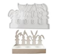 Rabbit Statue Mould - Silicone Fondant Mould, Epoxy Clay Mould | Type A & B Rabbit Shaped Tray with Detailed Features, Easter Craft Mould for Candy Making, Cake Topper, Candle Horn