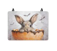 Rabbit Stove Top Cover for Electric Stove, Halloween Fanciful Candy Bowl Halloween Brown Washable Oven Top Cover for Electric Cabin Kitchen Decor 28x20 Inch